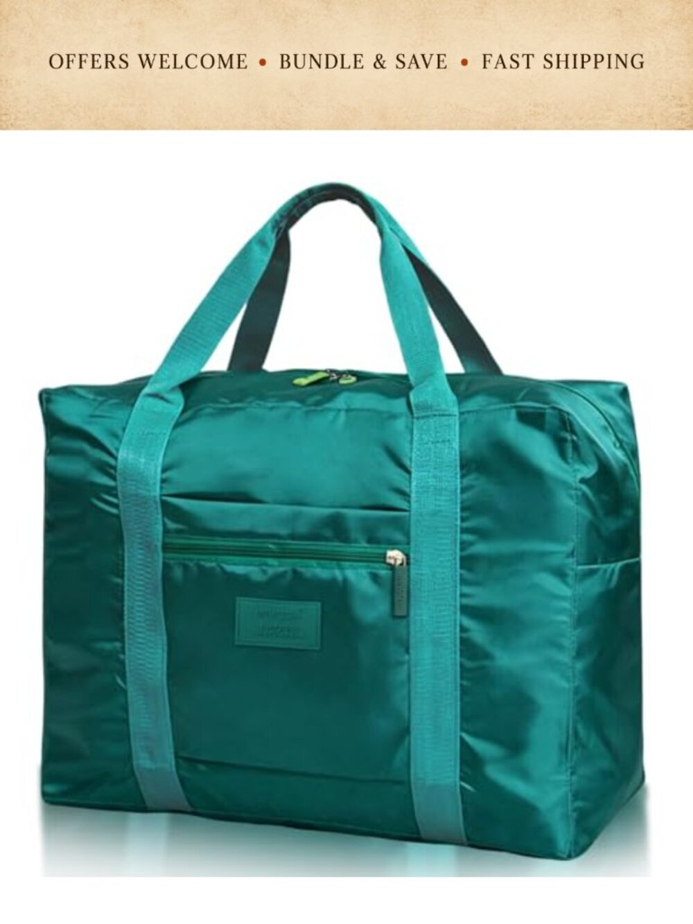 Foldable Travel Duffel Bag 26L Lightweight Water Repellent Tear Resistant Carry